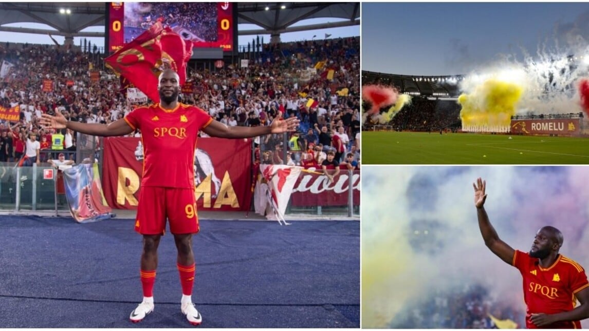 Lukaku, show all'Olimpico: tifosi della Roma in festa