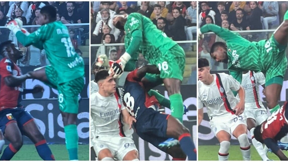 Maignan, intervento killer su Ekuban e rosso in Genoa-Milan