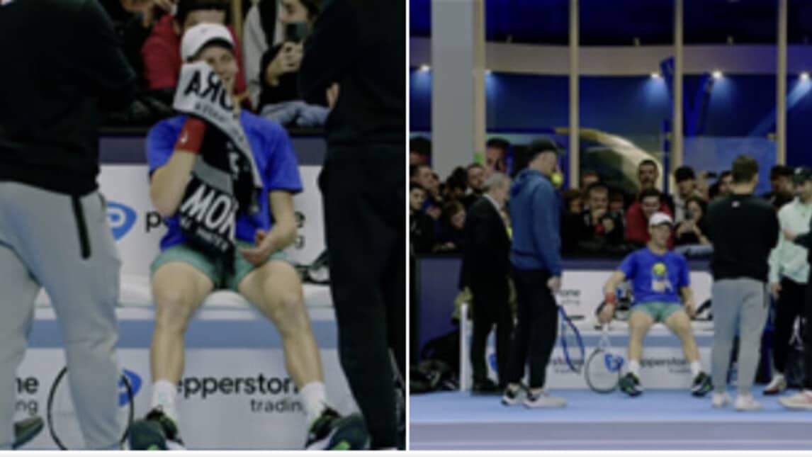 Sinner torna in campo ad allenarsi dopo la battaglia con Djokovic