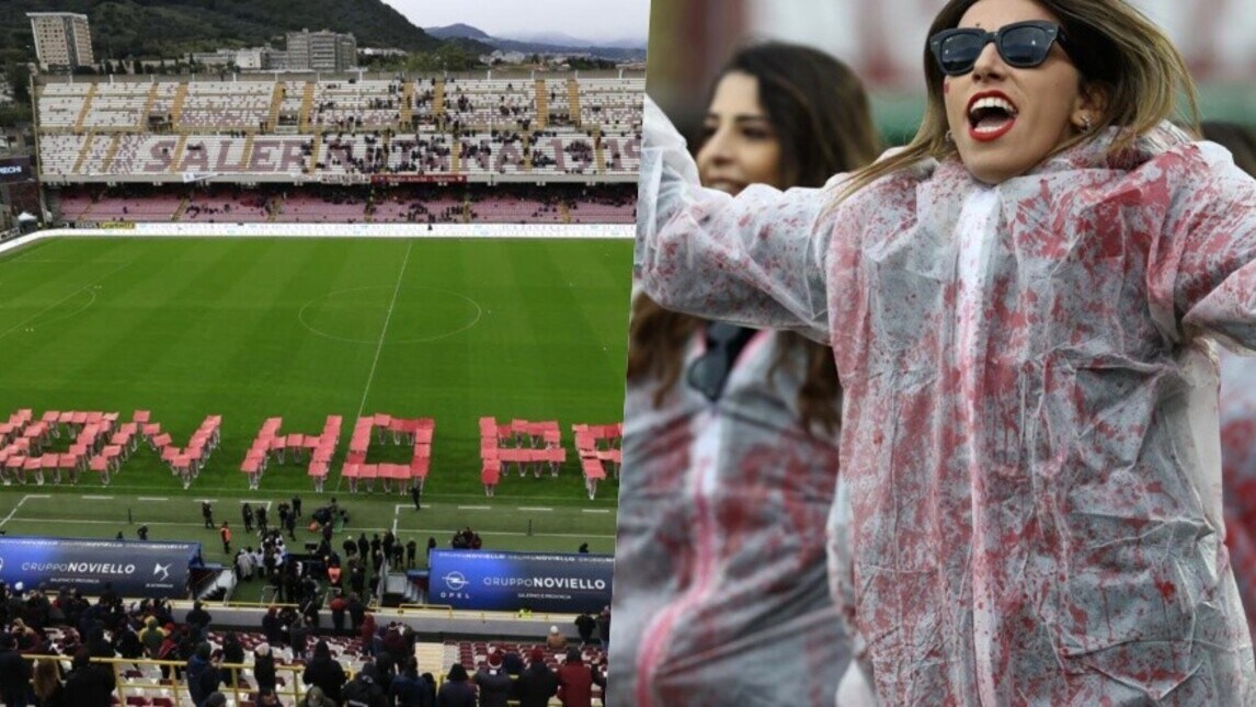 Salernitana-Lazio, flash-mob all'Arechi contro la violenza sulle donne