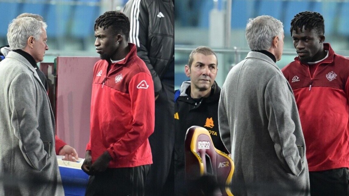 Roma, Mourinho-Afena-Gyan: il colloquio prima della sfida contro la Cremonese