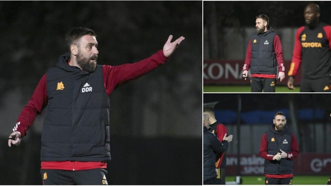 Roma, De Rossi subito in campo: primo allenamento a Trigoria