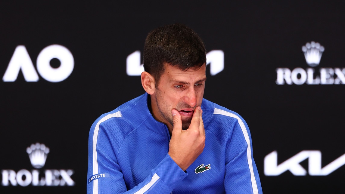 Djokovic piange in conferenza stampa dopo la sconfitta contro Sinner