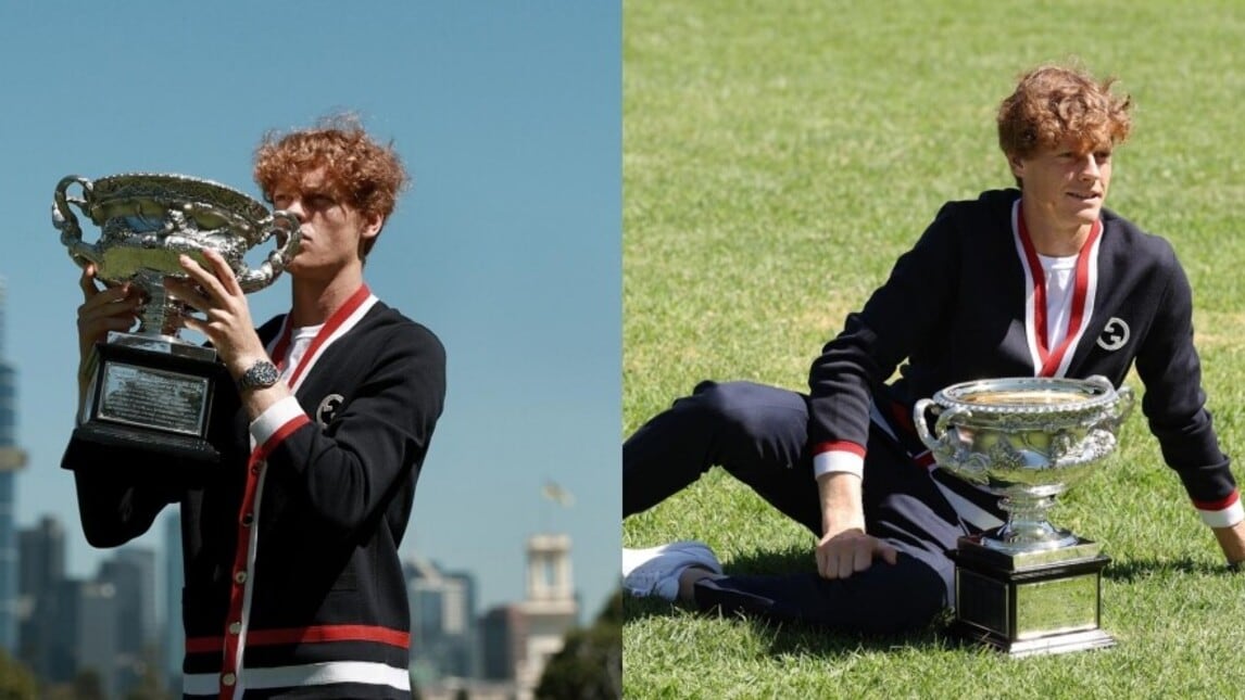 Sinner, il re degli Australian Open: gli scatti più belli con il trofeo