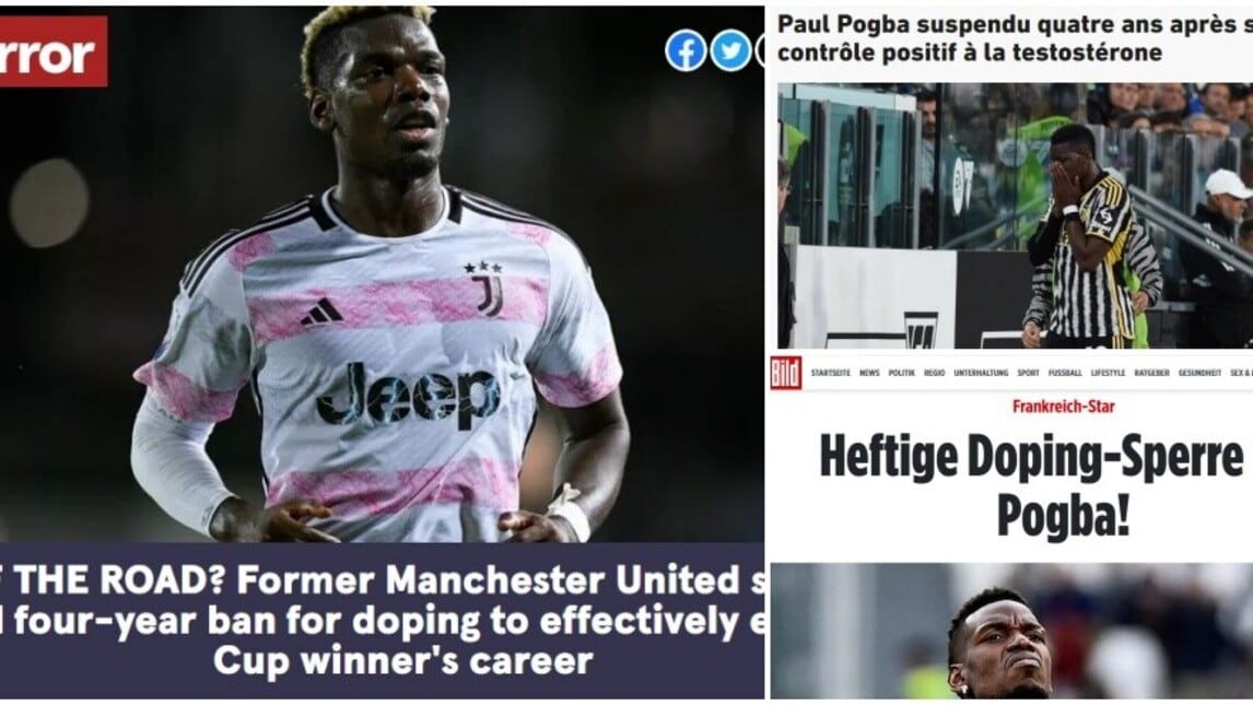 Pogba squalificato per doping, le reazioni dei quotidiani stranieri