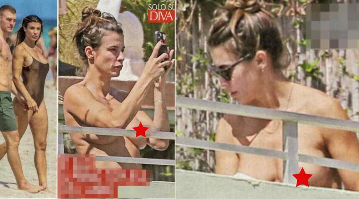 Elisabetta Canalis sfoggia il primo topless della stagione