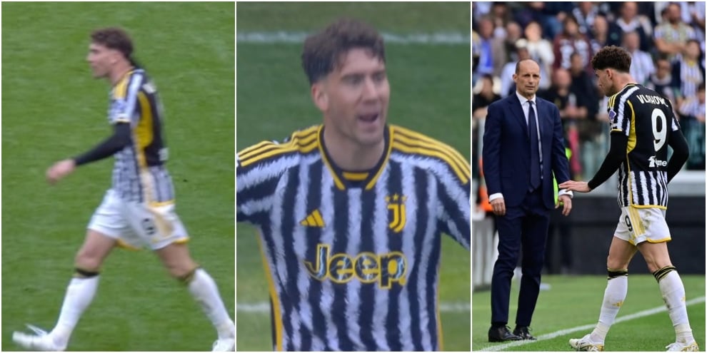 Juve-Genoa, Vlahovic protesta e viene espulso: furia contro l'arbitro