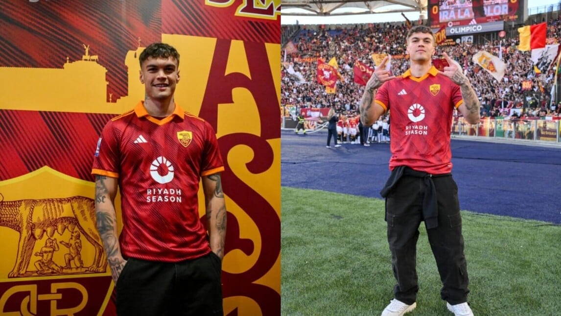 Roma-Lazio, Blanco sotto la Curva Sud con la maglia giallorossa