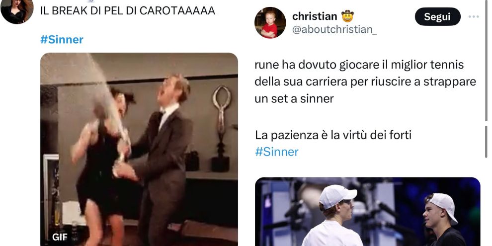 "In un mondo di Rune siate Sinner": i social impazziscono per Jannik
