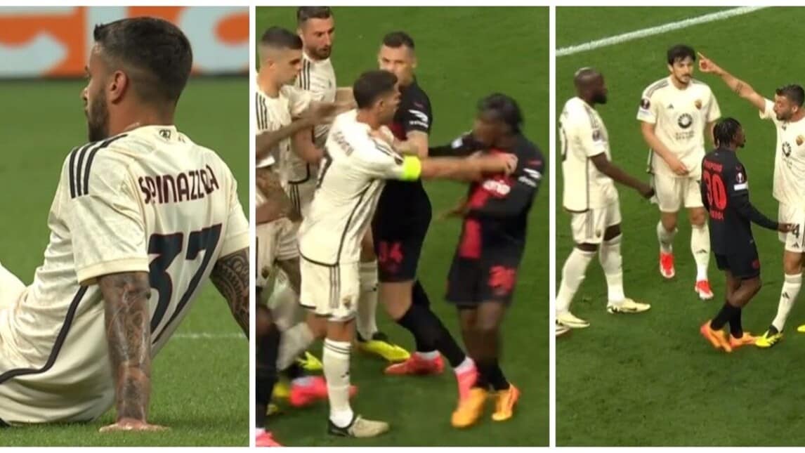 Frimpong non mette la palla in fallo laterale: rissa in Bayer-Roma