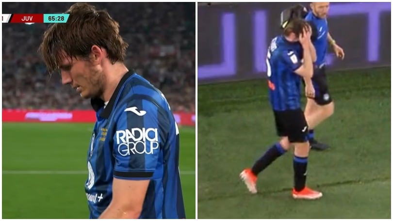 Coppa Italia, De Roon si fa male al ginocchio ed esce dal campo in lacrime durante Atalanta-Juve