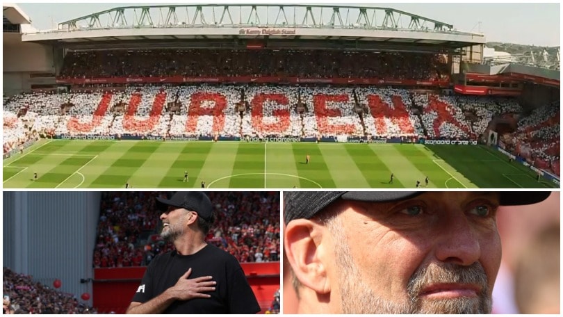 Klopp saluta il Liverpool: l'omaggio di Anfield è da brividi e lui si emoziona