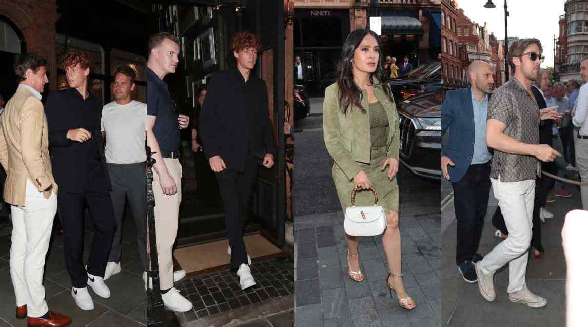Gucci, serata in onore di Sinner a Londra: da Salma Hayek a Ryan Gosling, quanti vip