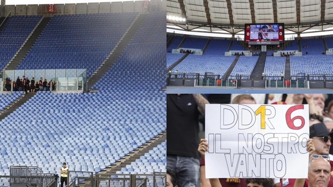 Roma-Udinese, la Curva Sud guida la protesta: Olimpico vuoto per la prima mezzora