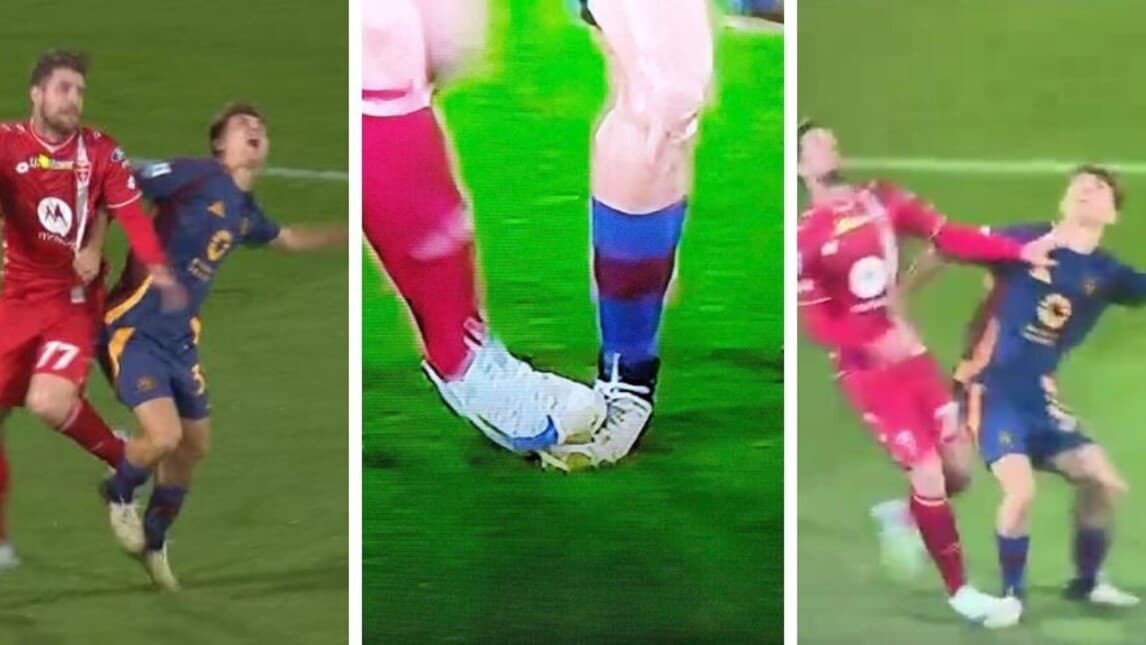 Kyriakopoulos su Baldanzi: la fotosequenza dello step on foot