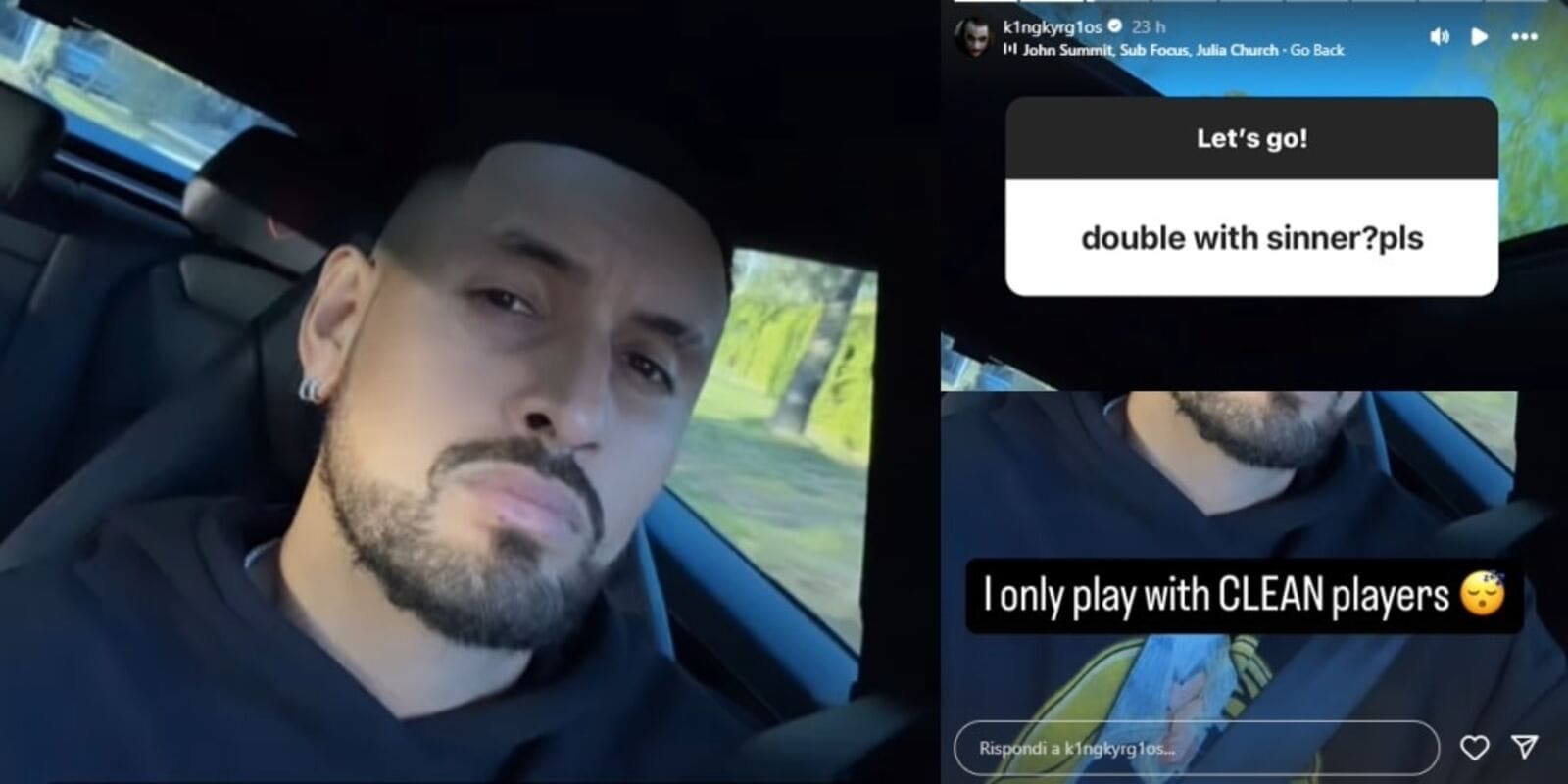 Kyrgios contro Sinner, nuovo attacco social: "Solo con chi è pulito..."