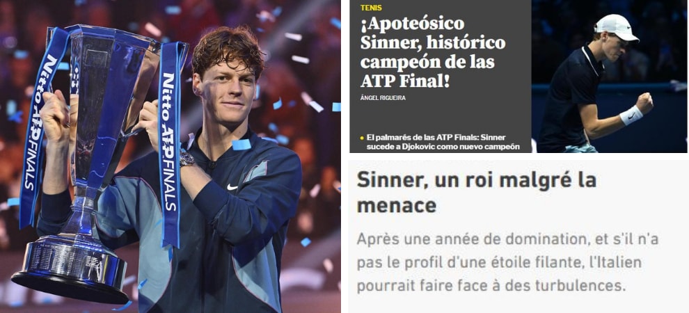 La stampa estera celebra Sinner: "Dominante, storico e maestro dei maestri"