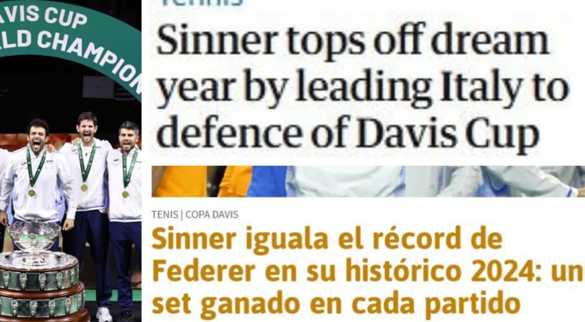 La stampa estera esalta l'Italia e Sinner in Coppa Davis: "Il tennis è azzurro"