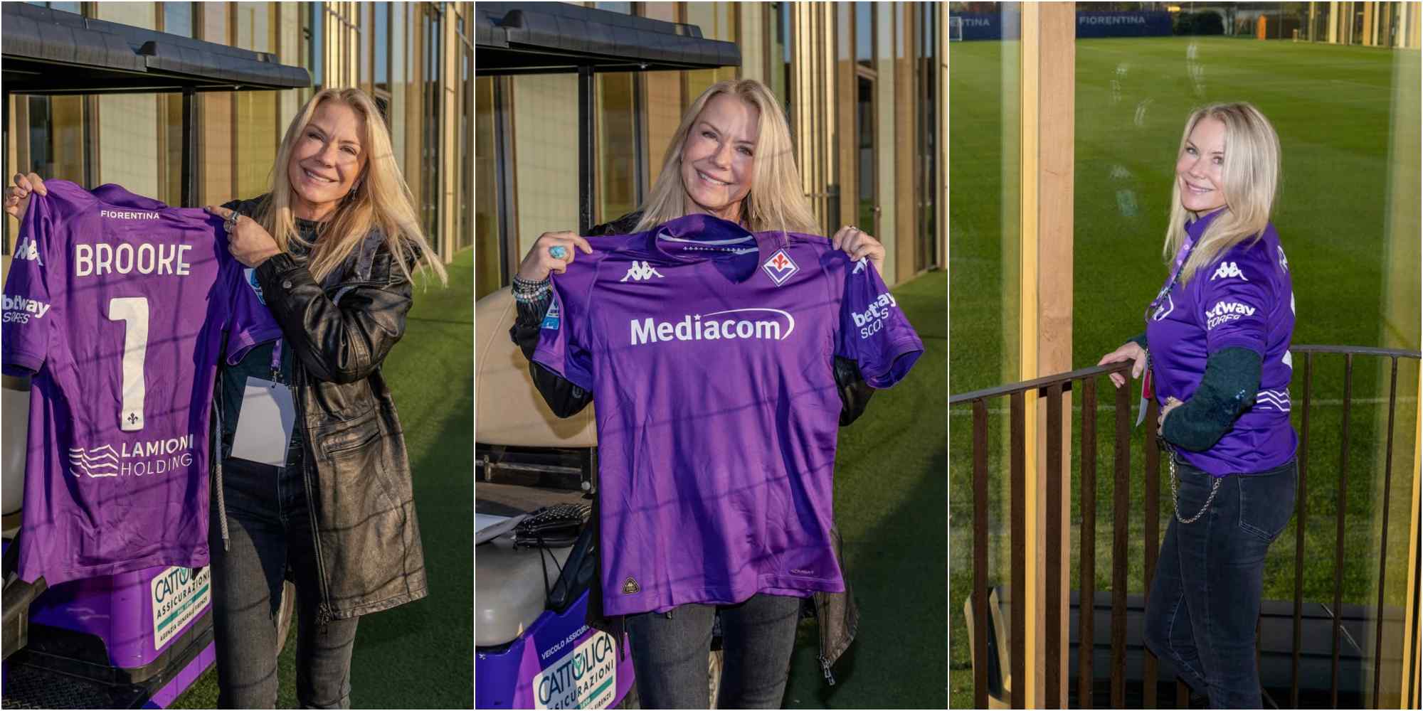 Fiorentina, Brooke di Beautiful tifosa speciale al Viola Park