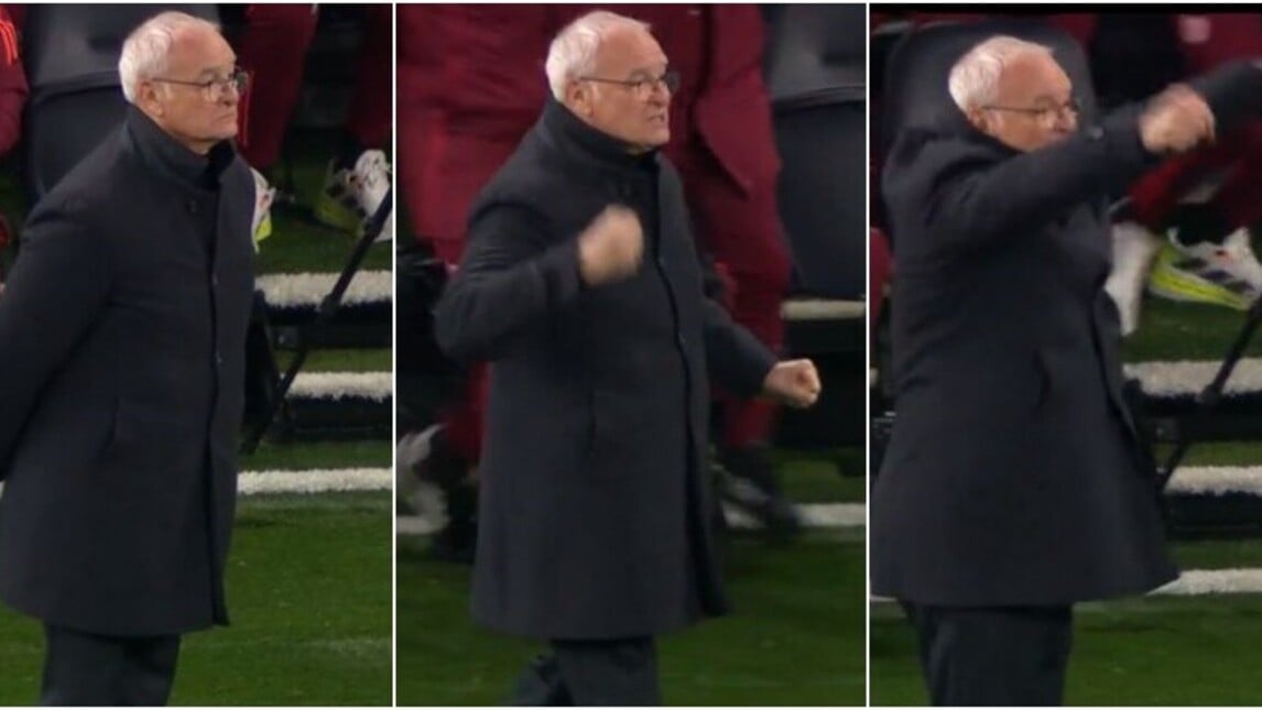 Ranieri, che esultanza dopo il pareggio di Hummels contro il Tottenham!