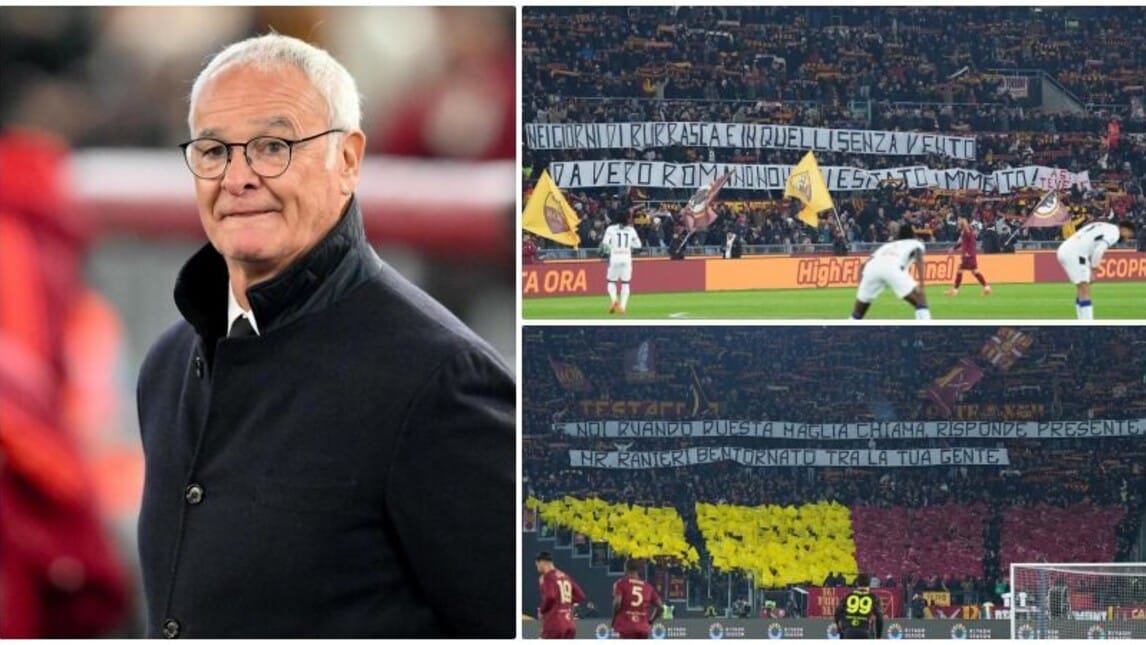 Roma-Atalanta, l'Olimpico acclama Ranieri: "Bentornato tra la tua gente"