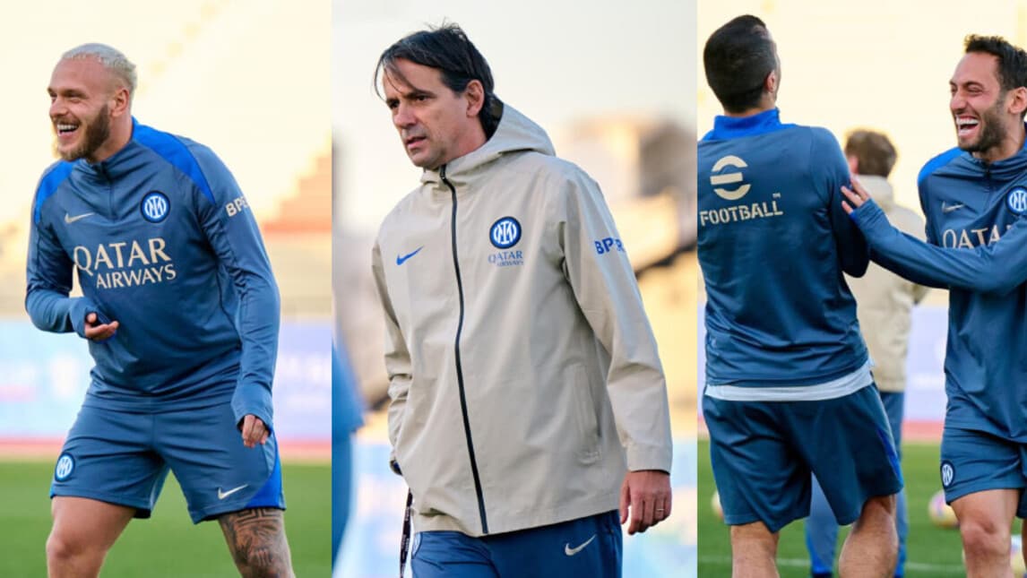 Inter, sorrisi in Arabia: le foto del primo allenamento del 2025 a Riyad
