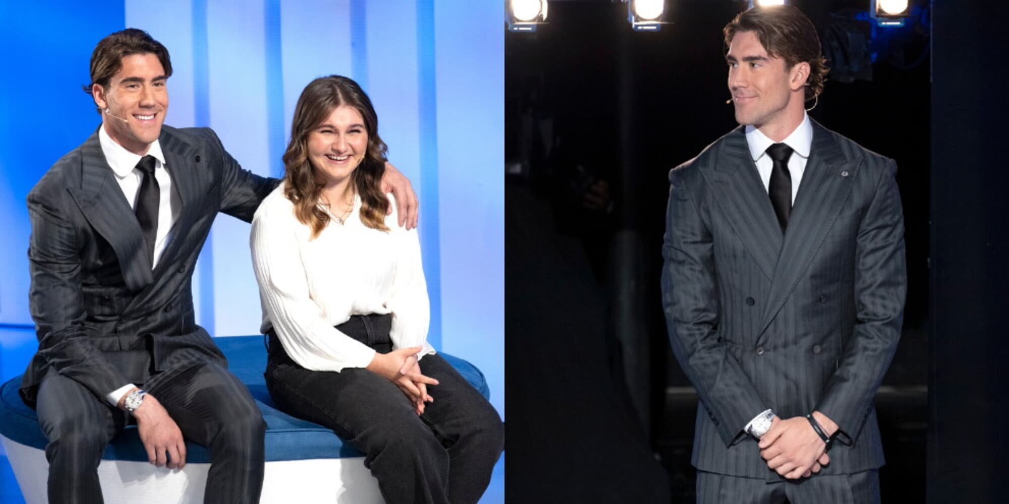 Vlahovic a C'è Posta per Te: sorrisi e abbracci in studio, le foto