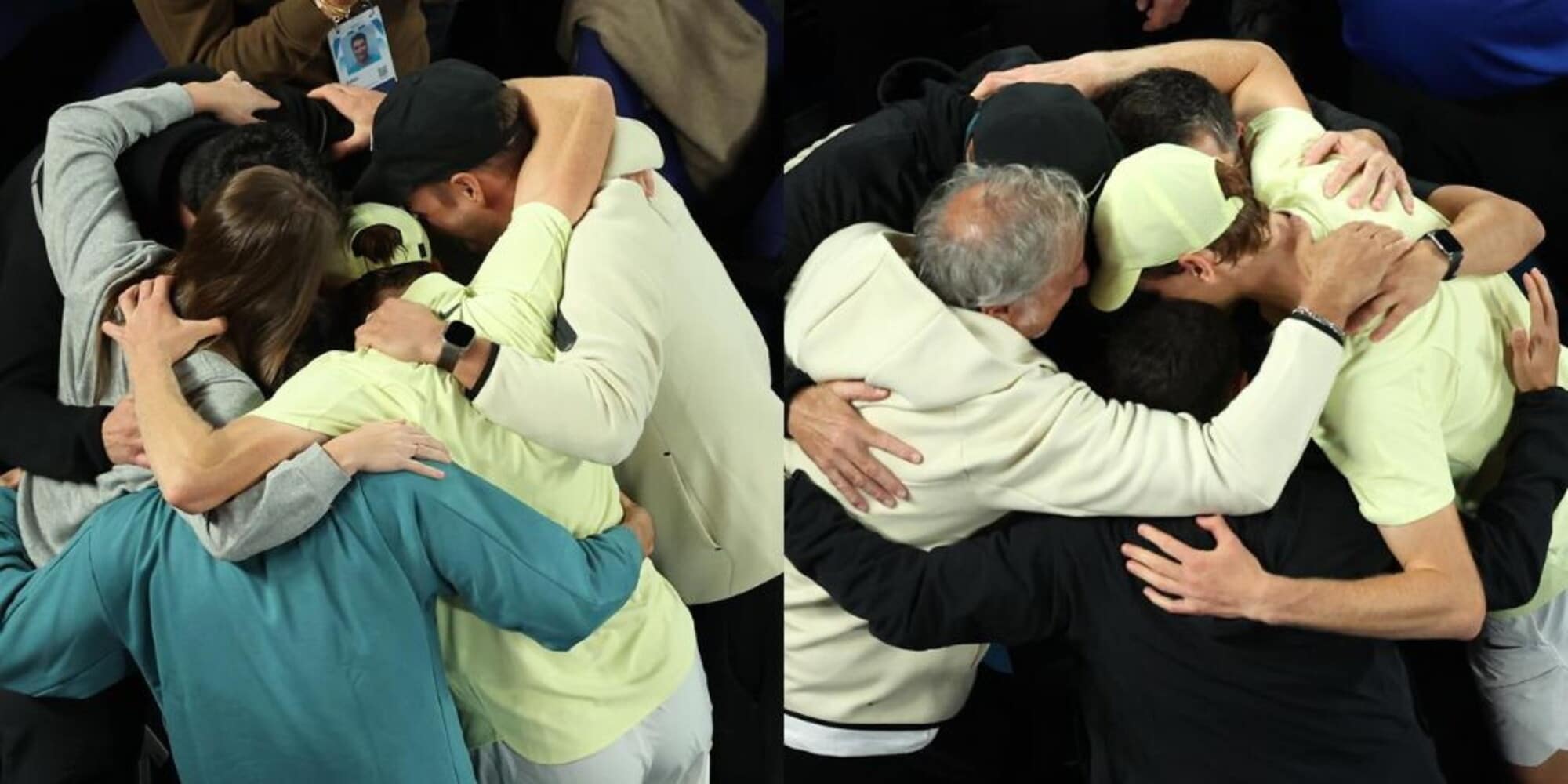 Che emozione: Sinner abbraccia il team e la famiglia dopo il trionfo: chi c'era