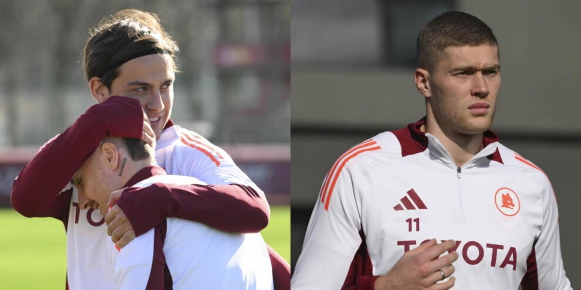 Roma, l'allenamento prima dell'Eintracht tra i sorrisi di Dybala e la concentrazione di Dovbyk