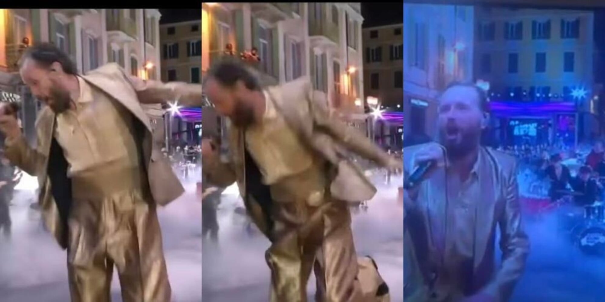 Jovanotti scivola entrando all'Ariston: social scatenati