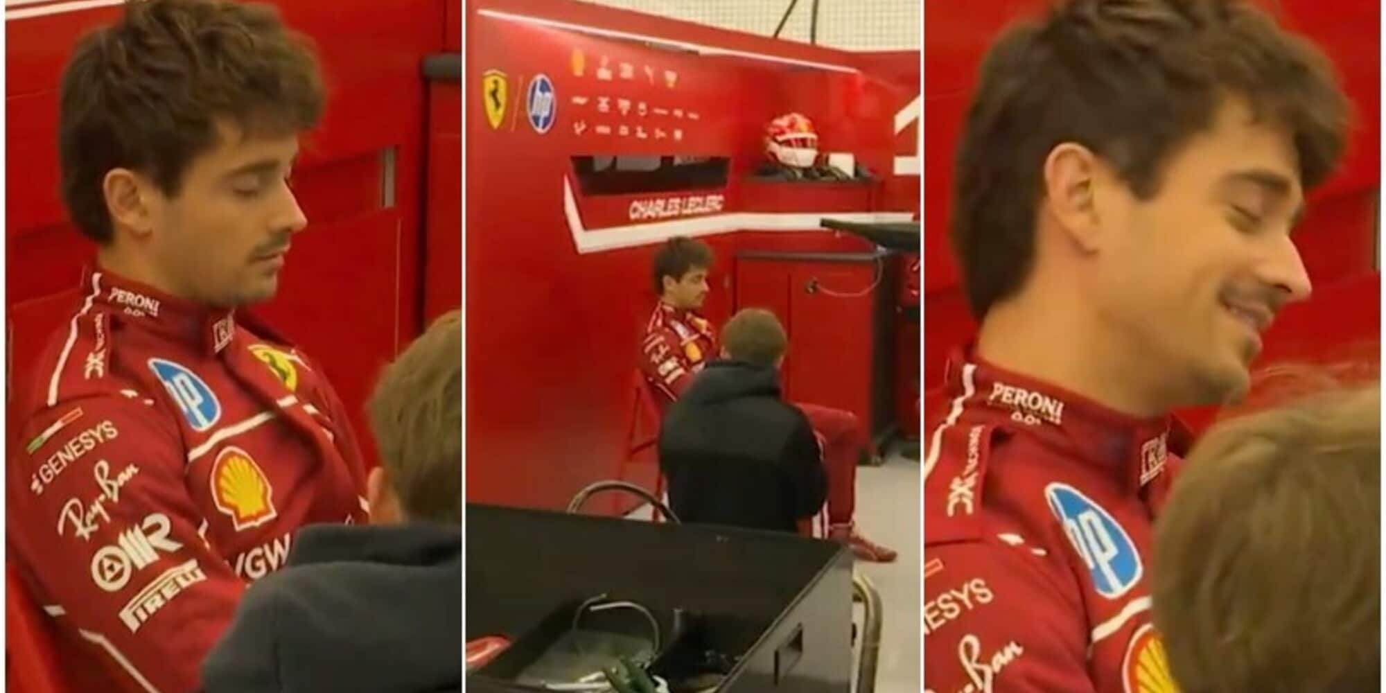 Leclerc, sonnellino prima dei test con la Ferrari