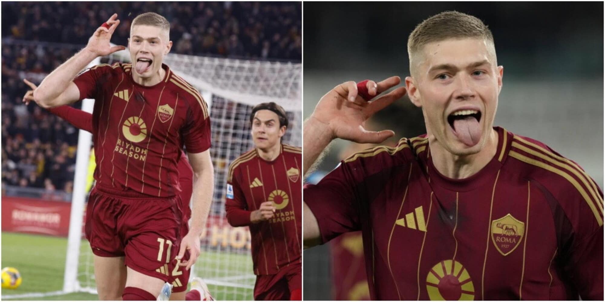 Dovbyk esulta come Luca Toni: il gol al Como fa impazzire i tifosi della Roma