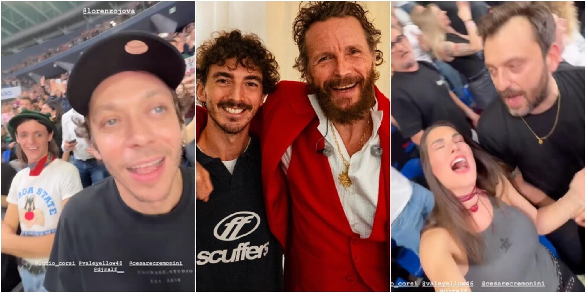 Valentino Rossi e Cremonini scatenati al concerto di Jovanotti: da Lucio Corsi a Bagnaia, ecco chi c'era