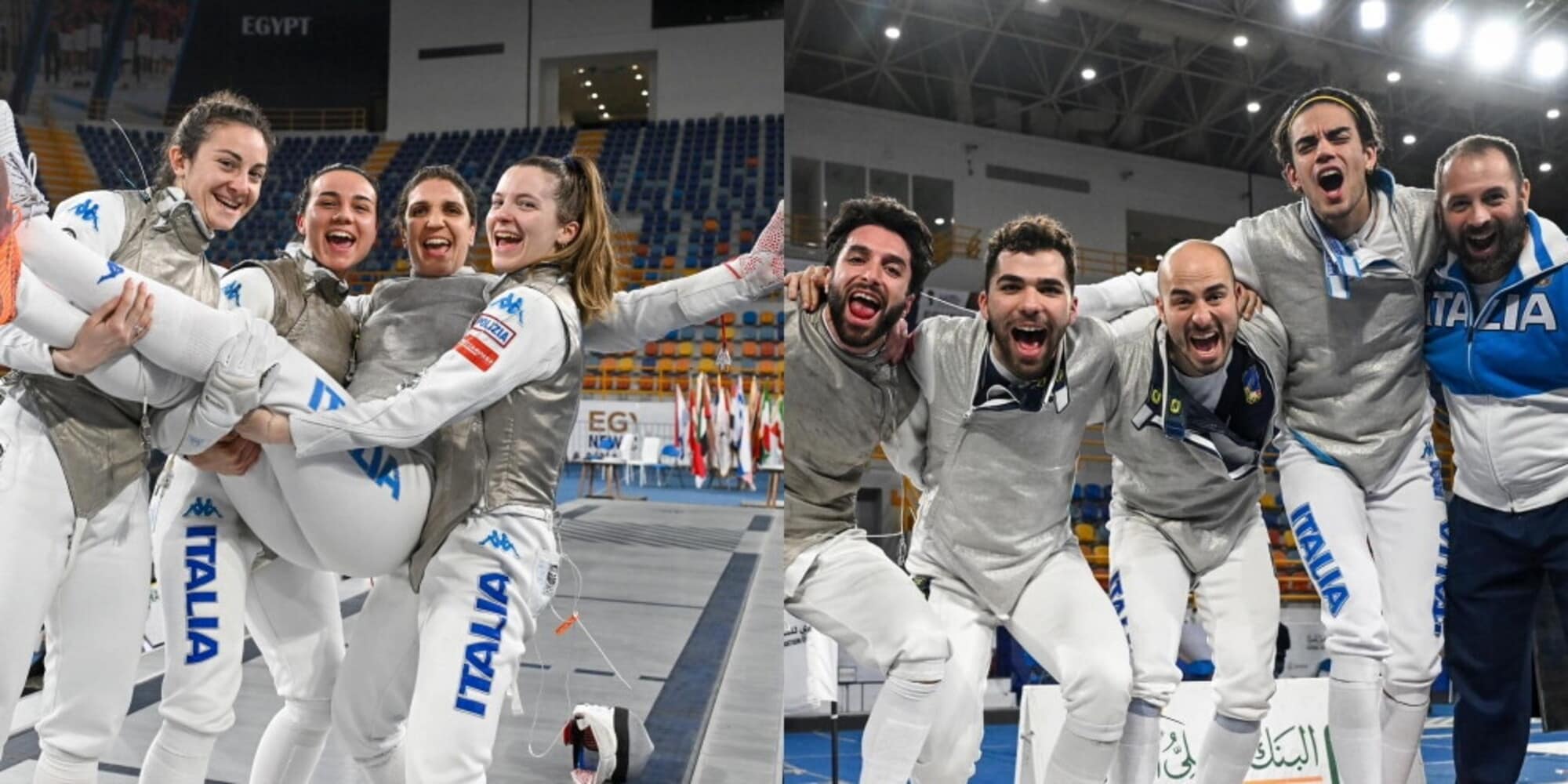 Italia della scherma da urlo in Egitto: doppio oro nel fioretto a squadre 
