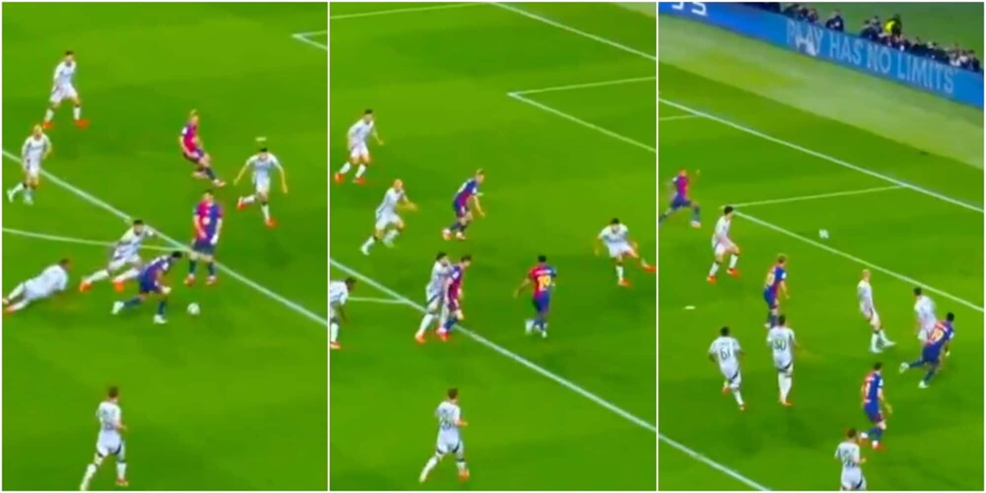 Incredibile Lamine Yamal: tiro in porta o cross? L'azione prima del gol di Raphinha è da non credere