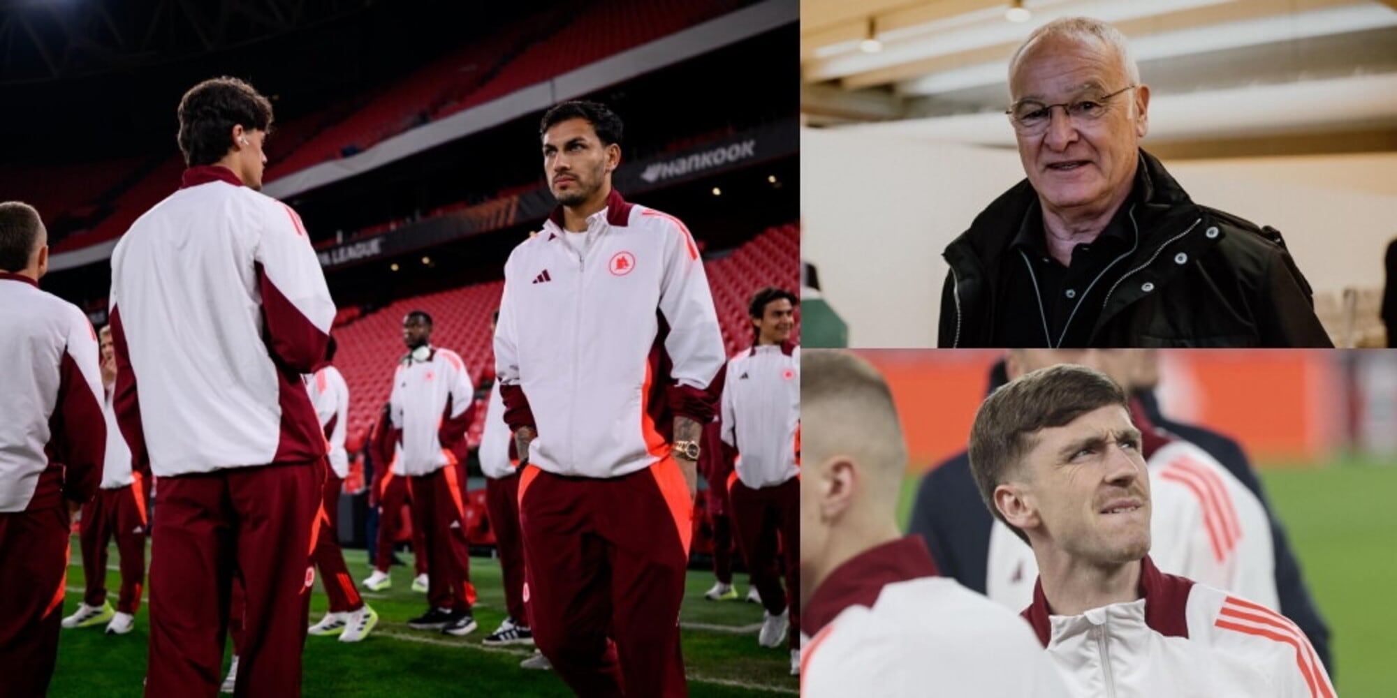 La Roma arriva a Bilbao: walkaround giallorosso al San Mamés tra sorrisi e concentrazione
