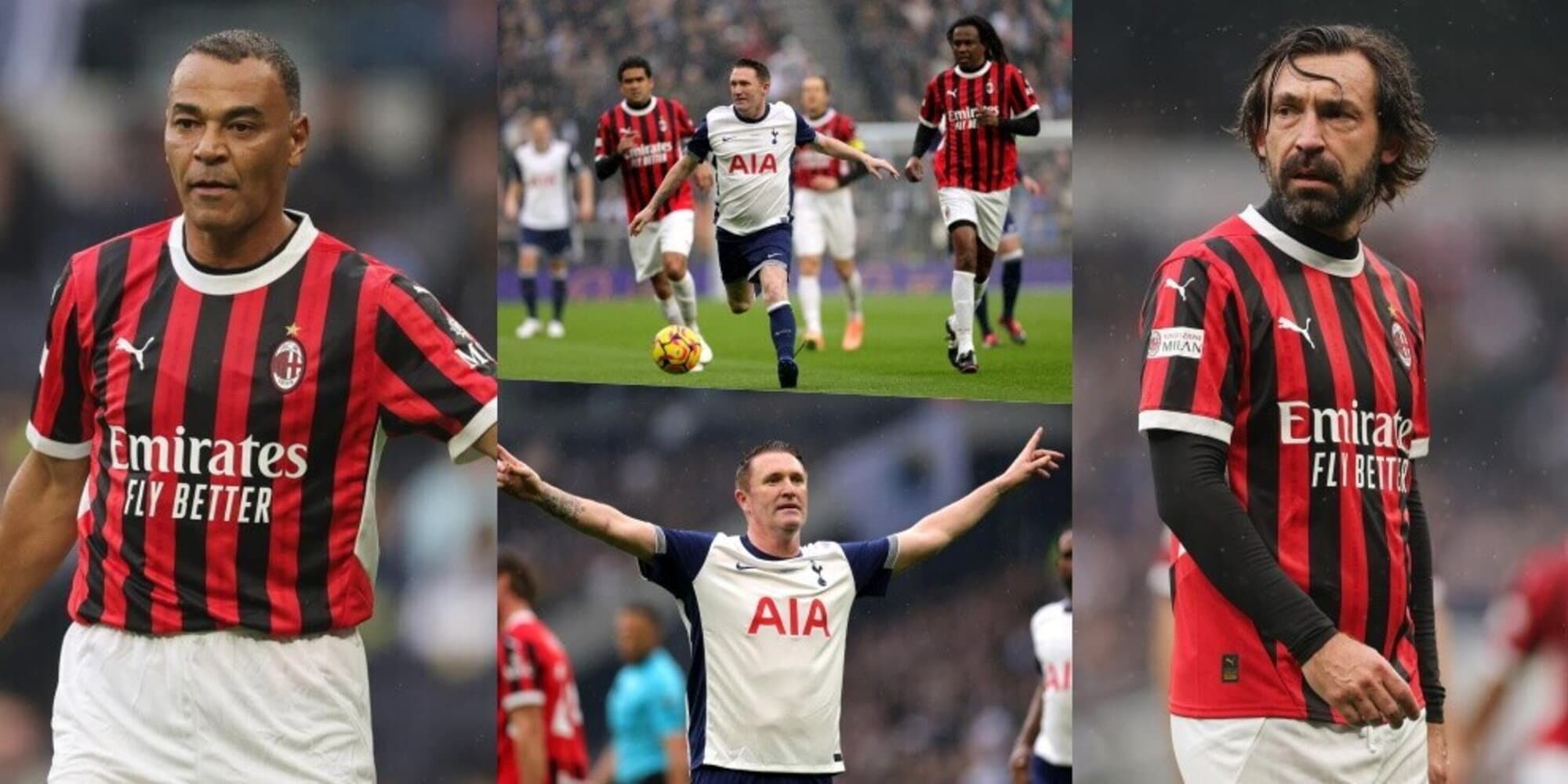 Le leggende di Milan e Tottenham danno spettacolo in campo