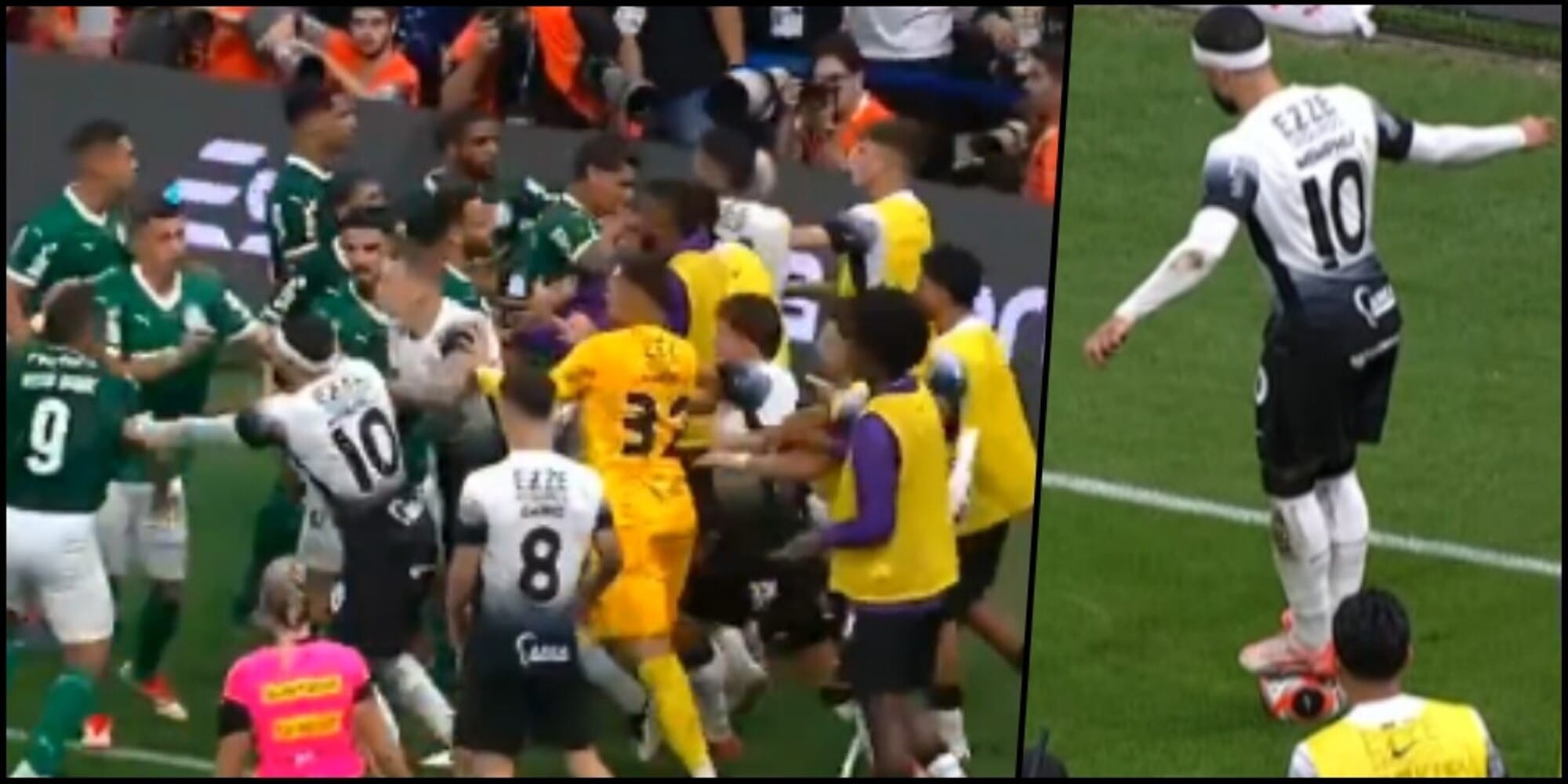 Depay provoca Felipe Anderson, scatena una mega rissa e trionfa con il Corinthians