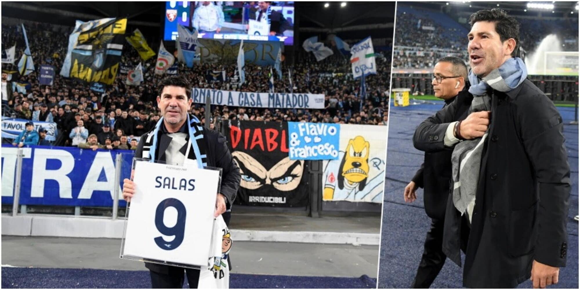 Salas, che emozioni sotto la Curva Nord: l'omaggio della Lazio