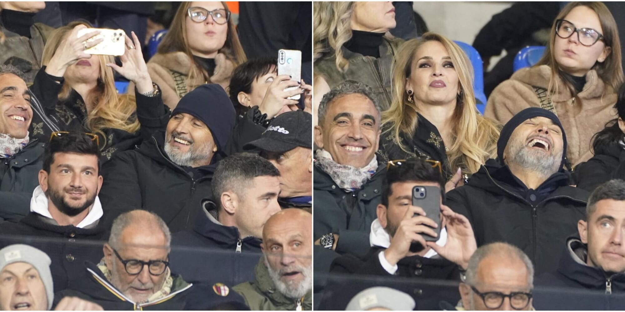 Spalletti in tribuna al Castellani per Empoli-Bologna, la risata è virale