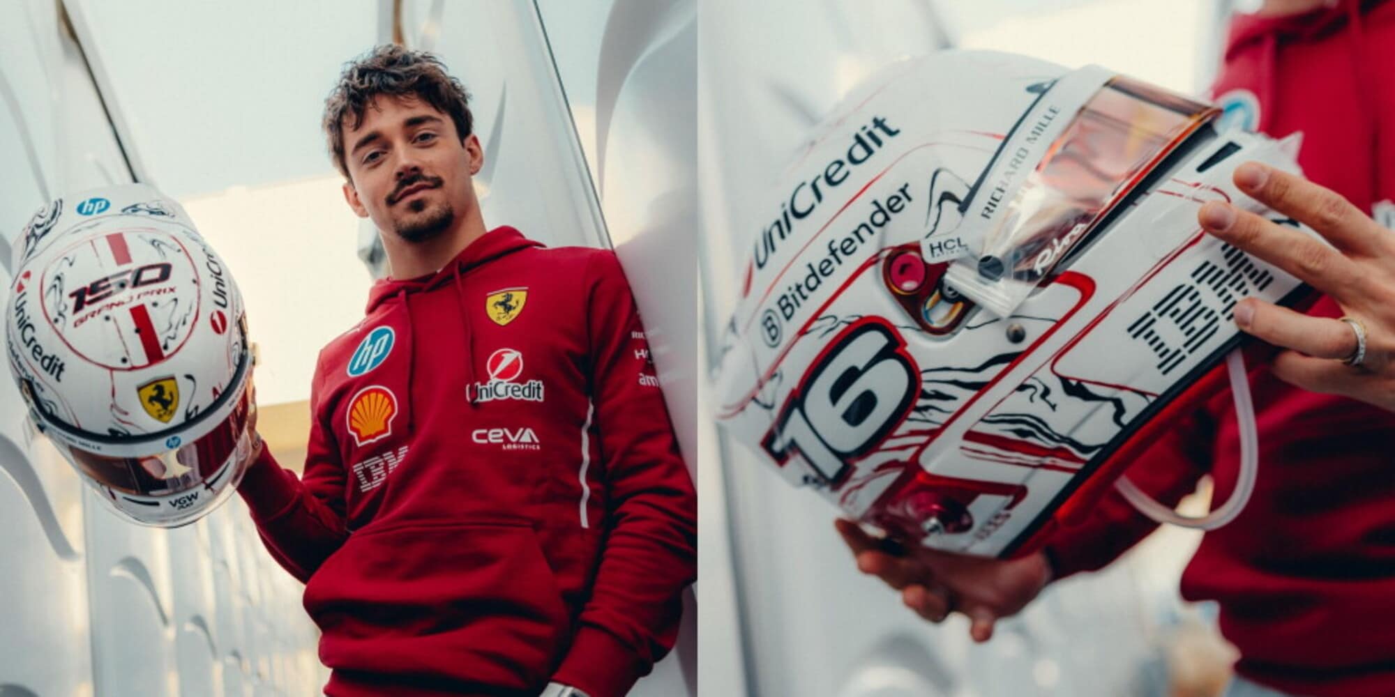 Leclerc festeggia i 150 GP in Formula 1: il casco per il Giappone è speciale