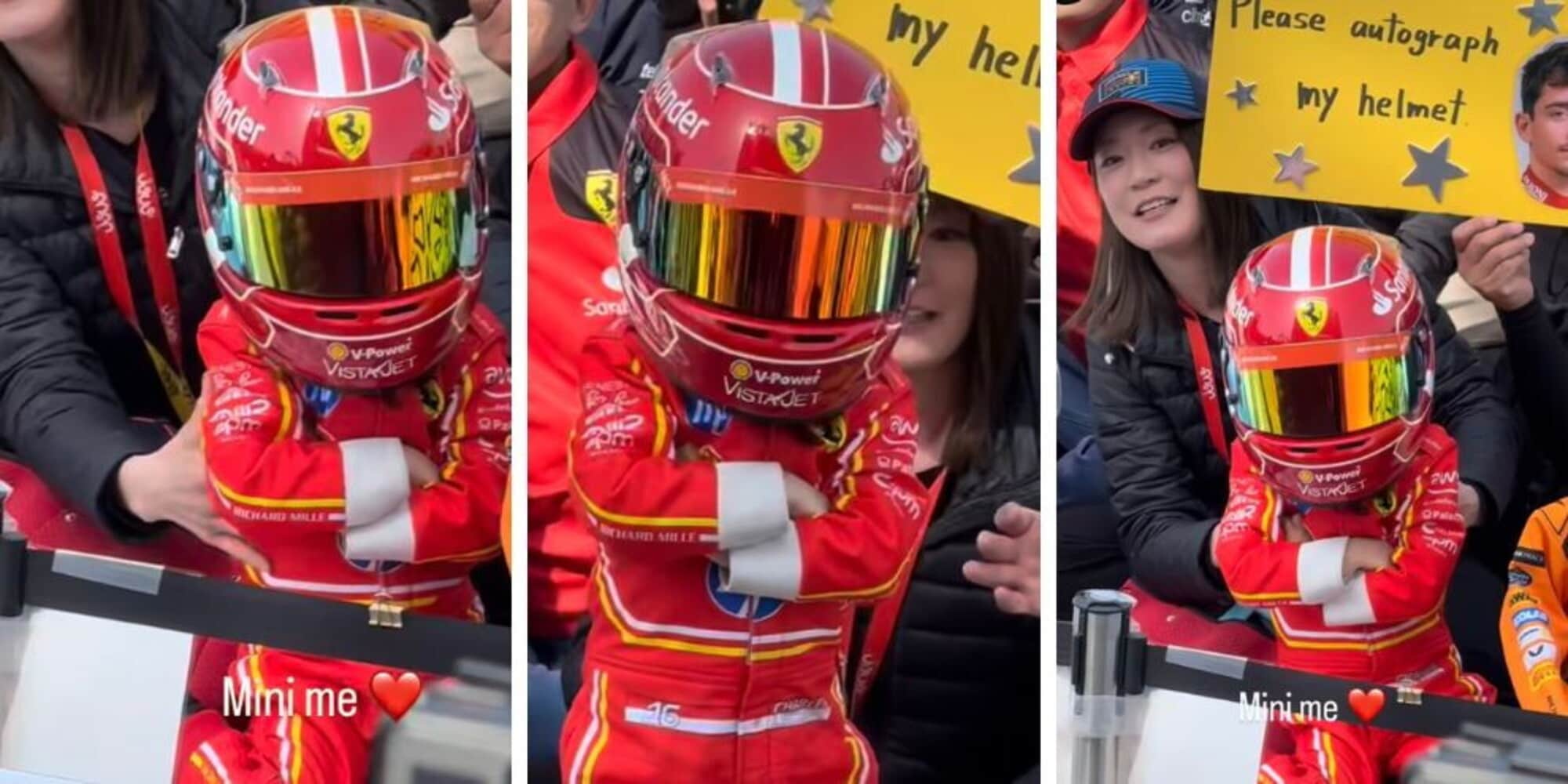 C'è un piccolo pilota Ferrari in Giappone: "Mini me". Riconoscete chi è?