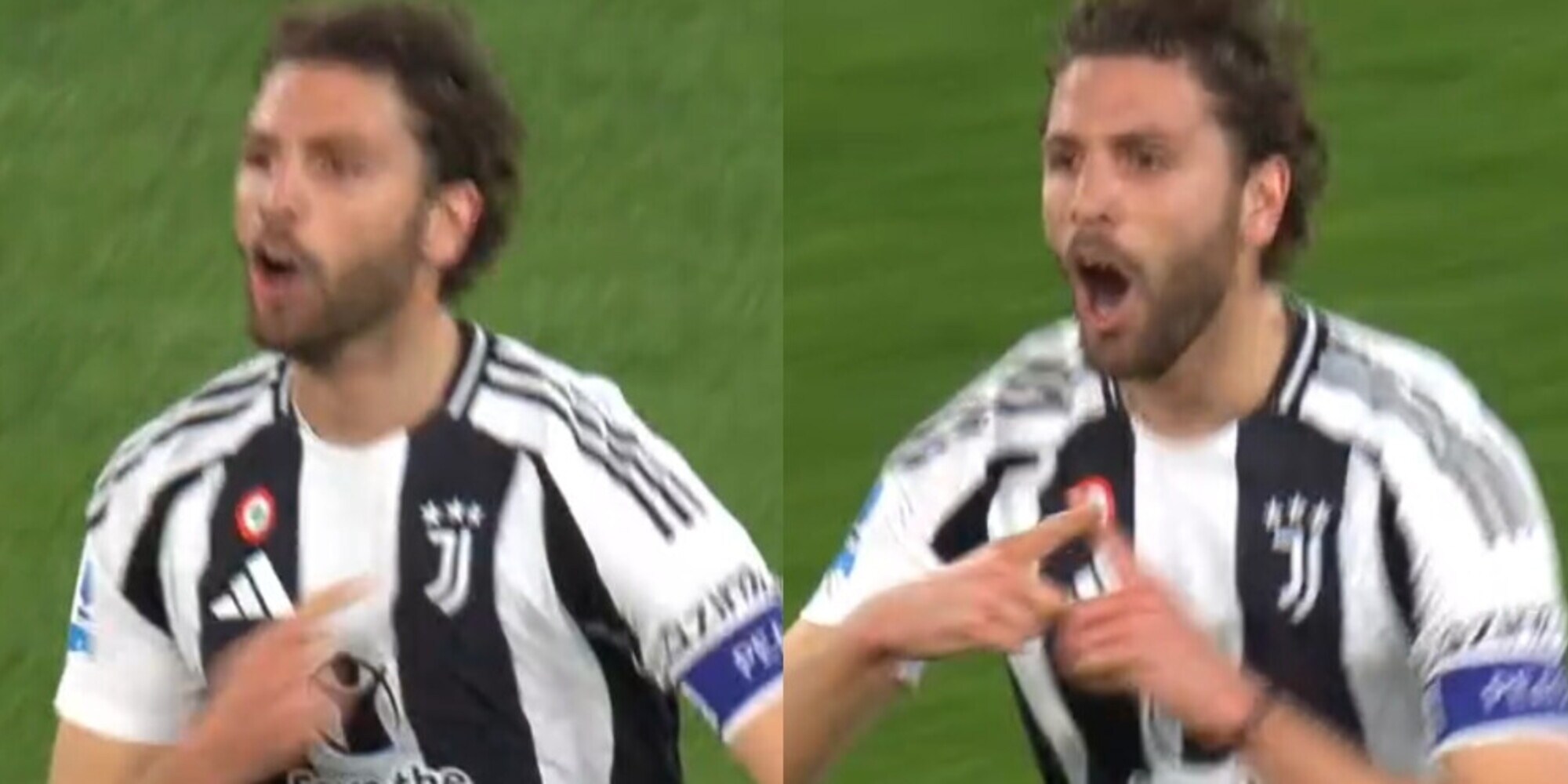 Roma-Juve, l'esultanza di Locatelli: indica lo stemma, poi la dedica speciale