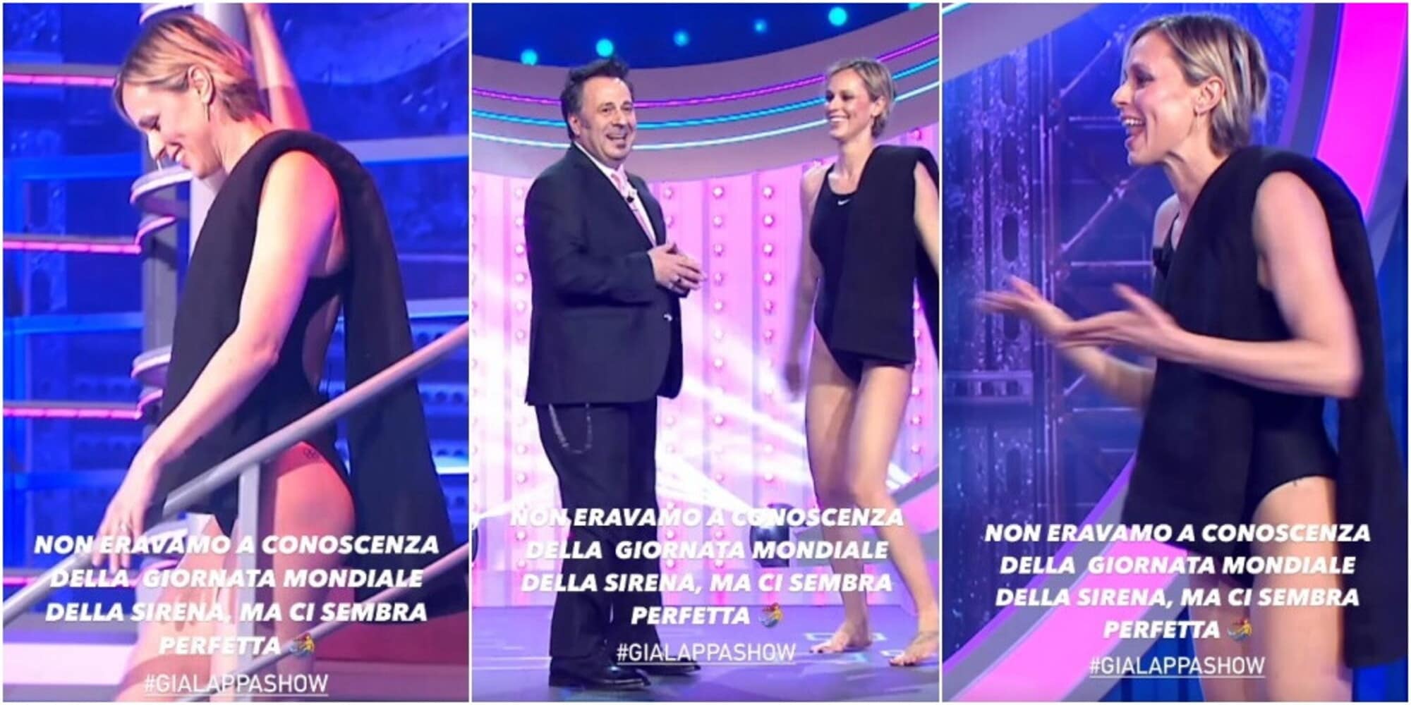 Federica Pellegrini scende le scale in diretta: lo show in costume manda in tilt i social