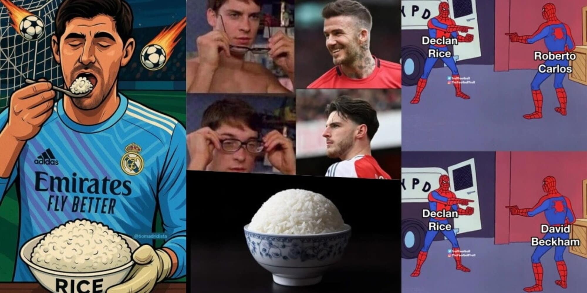 Rice incubo del Real Madrid: i social si divertono con meme e sfottò