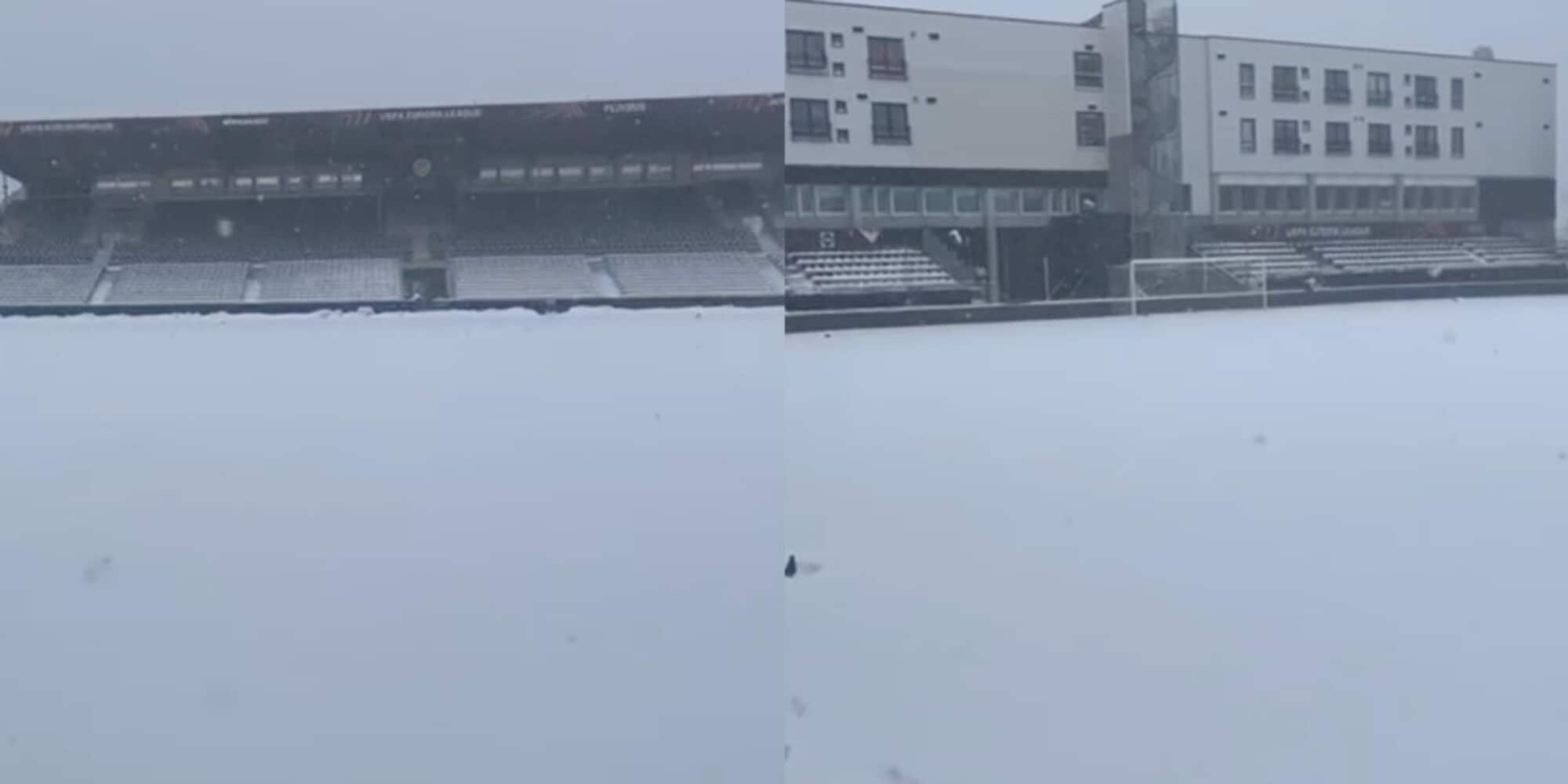 Lazio, le incredibili FOTO da Bodo: il campo è sommerso dalla neve