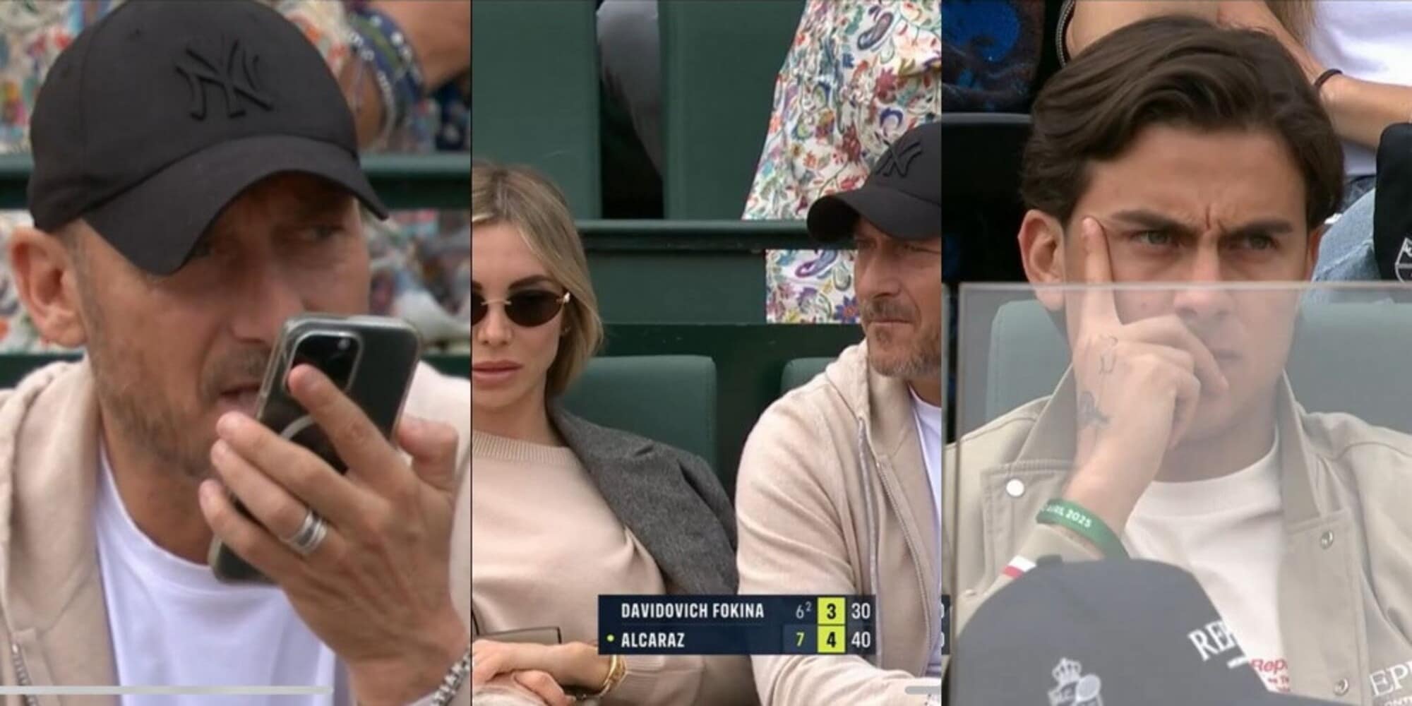 Totti a Montecarlo con Noemi per Alcaraz e Musetti: c'è anche Paulo Dybala
