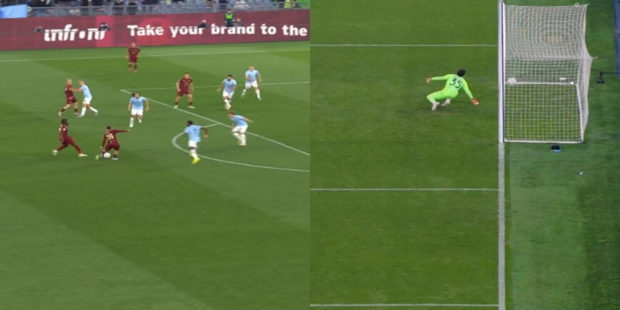 Magia di Soulé nel derby: la fotosequenza del pareggio della Roma