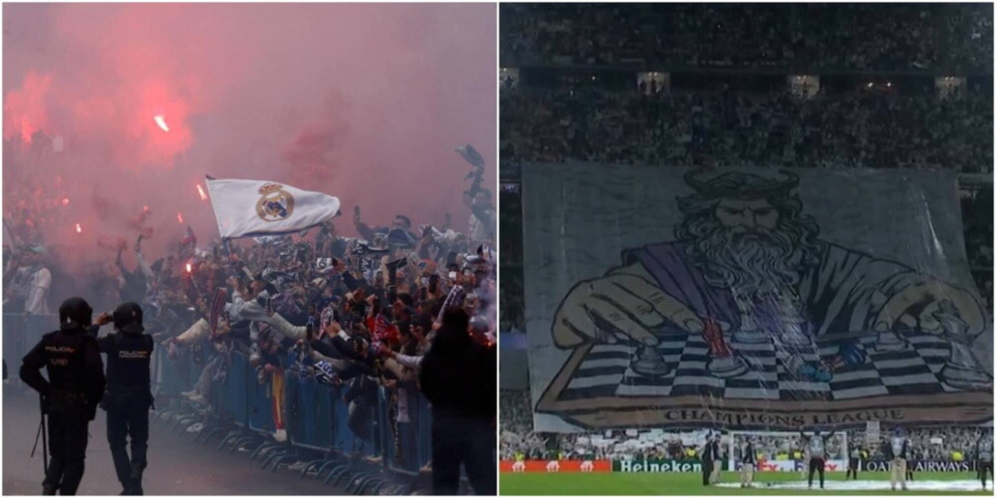 Real Madrid, l'accoglienza da brividi dei tifosi e la suggestiva coreografia del Bernabeu