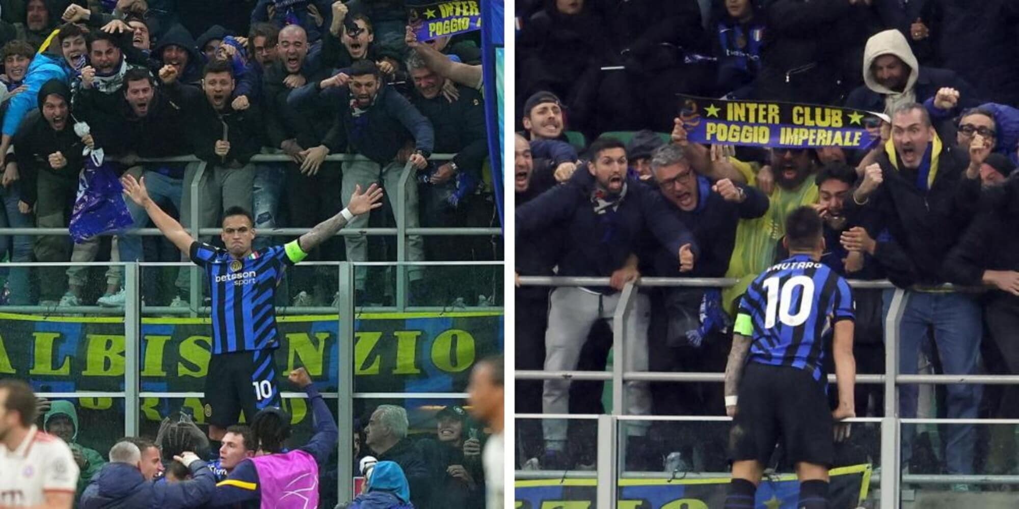 Lautaro Martinez segna, impazzisce e si arrampica dai tifosi: le foto del delirio